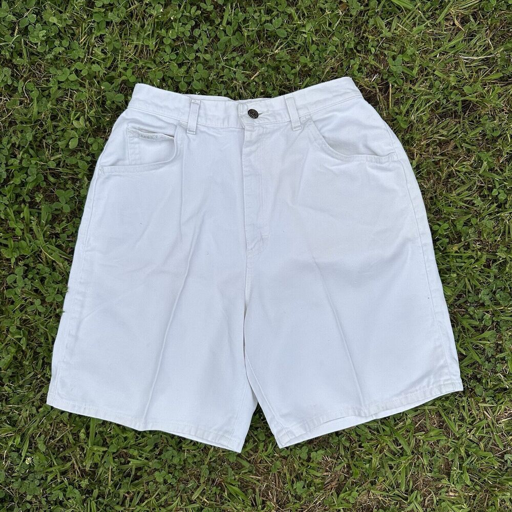 Vtg Lee Jean‎ Shorts Womens Size 14 M White High Rise 100% Cotton USA Minimalist